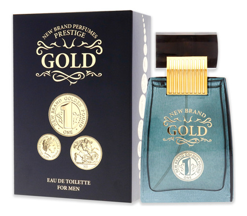 Perfume New Brand Gold Edt Spray Para Homens 100ml - Imagem 4