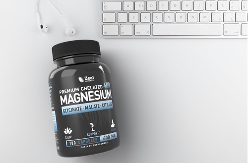 Suplemento Zeal Naturals Magnésio Quelatado 400 Mg 180 Cápsu - Imagem 3