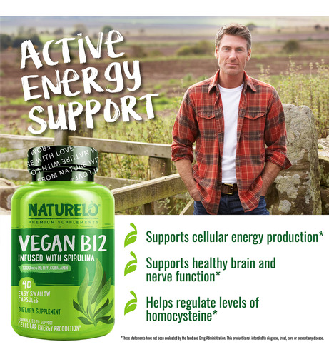 Suplemento Naturelo Vegan B12 Metil B12 1000mcg 90 Cápsulas - Imagem 6