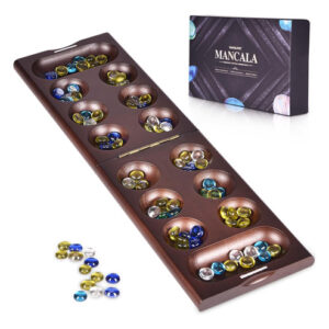 Jogo De Tabuleiro Mancala Vamslove Wooden Com Fechadura Magn