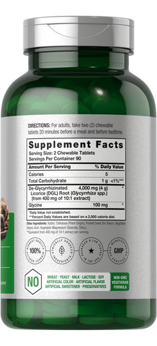 Comprimidos Mastigáveis De Alcaçuz Horbaach Dgl 4000 Mg 180 - Imagem 2