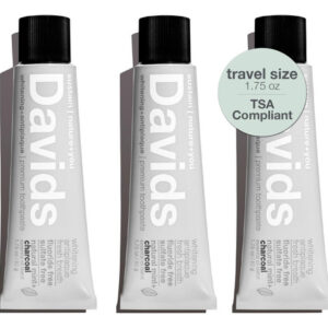 Pasta De Dentes Davids Whitening Charcoal 50 Ml, Anti-placa,