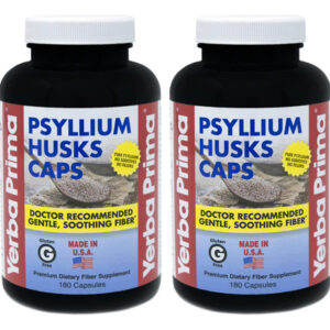 Suplemento Yerba Prima Psyllium Husk Caps 180 Cápsulas (x2)