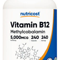 Suplemento Nutricost Vitamina B12 Metilcobalamina 5000mcg 24