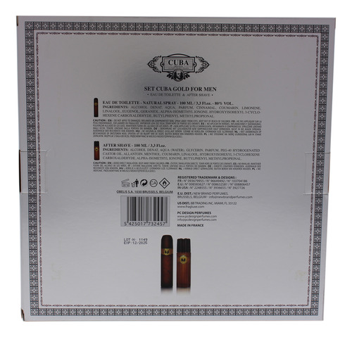 Conjunto De Presente Perfume Cuba Cuba Gold Para Homens 100 - Imagem 6