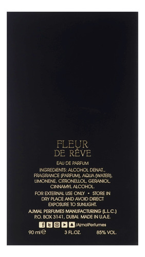 Perfume Ajmal Fleur De Reve Eau De Parfum 90ml For Unisex - Imagem 7