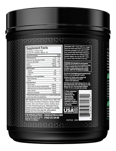 Suplemento Muscletech Amino Build Bcaa Aminoacids + Electro - Imagem 2