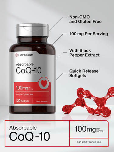 Suplemento Horbäach Coq10 100mg Softgels 120 Unidades - Imagem 4