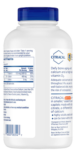 Suplemento De Citrato De Cálcio Citracal Petites 400 Mg 375 - Imagem 7