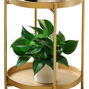 Mesa Dobrável Funme Gold Mesa Lateral Redonda De Metal De 2