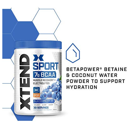 Xtend Sport Bcaa Powder Blue Raspberry Ice Pó Eletrolítico - Imagem 3