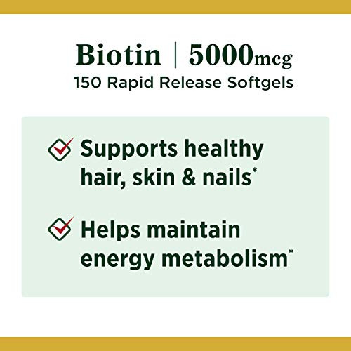 Suplemento Vitamínico Nature's Bounty Biotina 5000 Mcg 150 M - Imagem 3