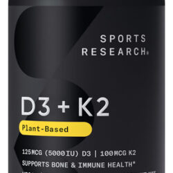 Suplemento Sports Research Vitamina D3 5000iu Com K2 120 Sof