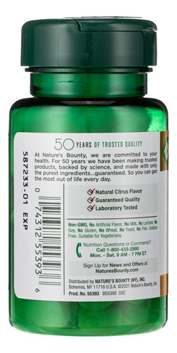 Suplemento Nature's Bounty Vitamina C + Zinco 60 Comprimidos - Imagem 3