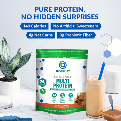 Proteína Em Pó Biotrust, Caramelo Salgado Com Baixo Teor De - Imagem 3