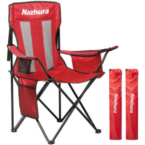 Cadeira De Acampamento Nazhura Dobrável Com Bolsa Térmica Ve