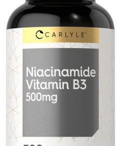 Suplemento Carlyle Niacinamida Vitamina B3 500 Mg 300 Cápsul
