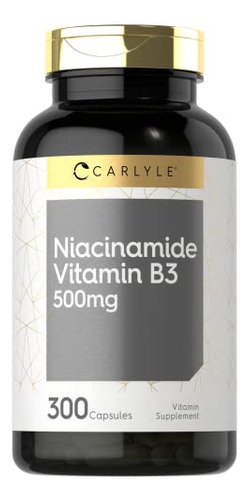 Suplemento Carlyle Niacinamida Vitamina B3 500 Mg 300 Cápsul