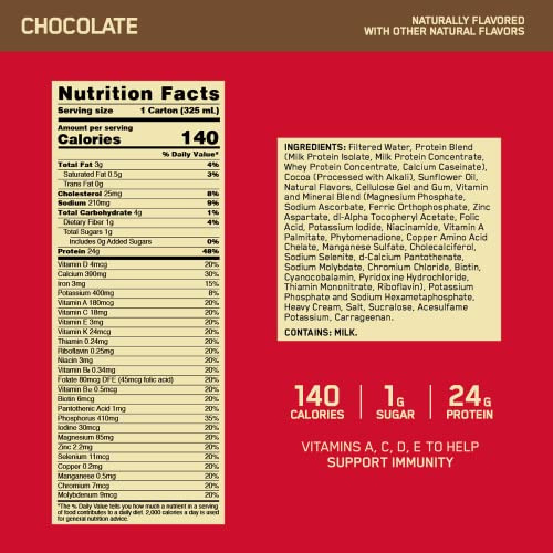 Shake De Proteína Optimum Nutrition Gold Standard 24g 325ml - Imagem 2
