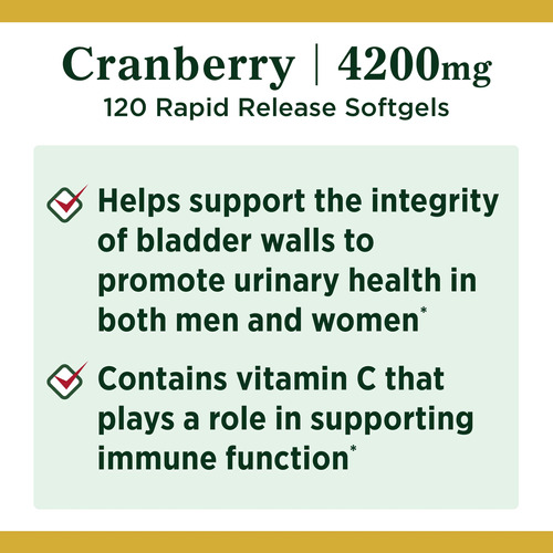 Suplemento Nature's Bounty Cranberry Com Vitamina C 4200 Mg - Imagem 3