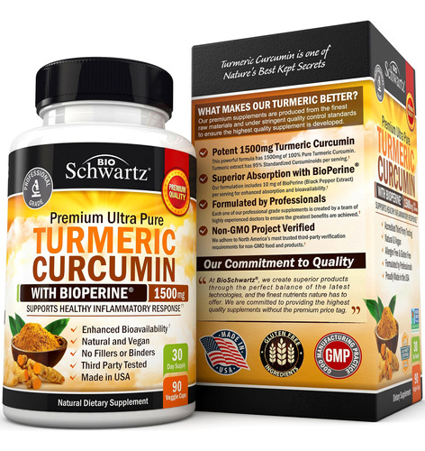 Suplemento Bioschwartz Curcuma Curcumina 1500 Mg Com Bioperi - Imagem 6