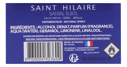 Perfume Saint Hilaire Santal Subtil Eau De Parfum 100ml For - Imagem 6