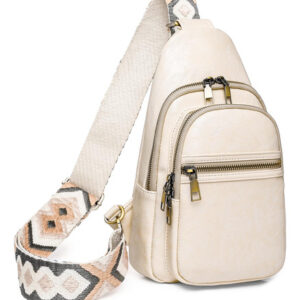 Mochila Sling Kfxfenq De Couro Pu Para Mulheres (bege)