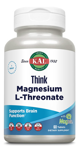 L-treonato De Magnésio Kal Think, Suplemento De Magnésio De
