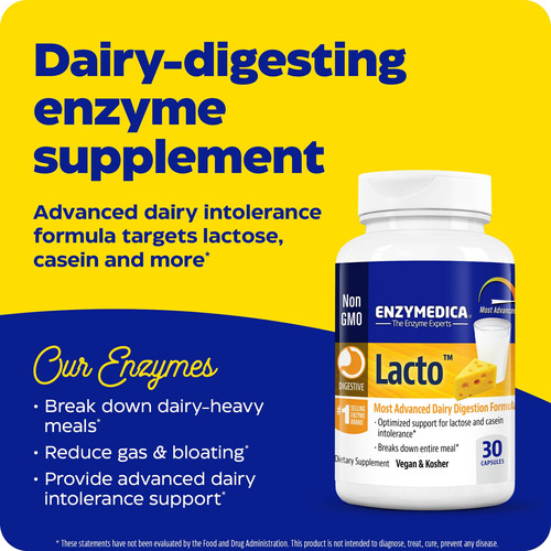 Suplemento Enzymedica Lacto Maximum Strength 30 Cápsulas - Imagem 3