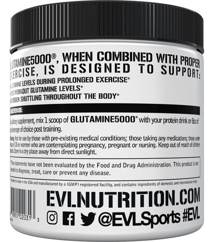 Suplemento De L-glutamina Em Pó Evolution Nutrition Vegan - Imagem 3