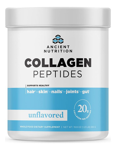 Peptídeos De Colágeno Em Pó Ancient Nutrition 560g 28 Porçõe