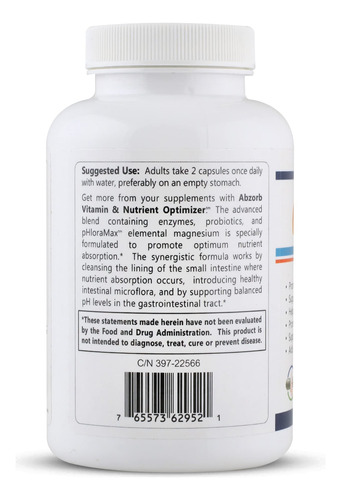 Suplemento De Enzimas Digestivas Hcp Formulas Abzorb 150 Cap - Imagem 3