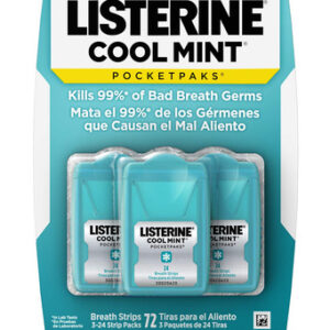 Breath Strips Listerine Pocketpaks Cool Mint (72 Unidades)