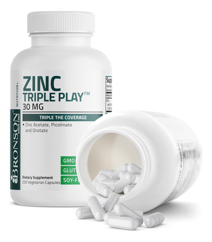 Suplemento Bronson Zinc Triple Play 30 Mg De Suporte Imunoló - Imagem 5