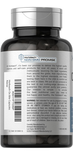 Suplemento Horbäach Ox Bile 1000mg 100 Cápsulas - Imagem 3