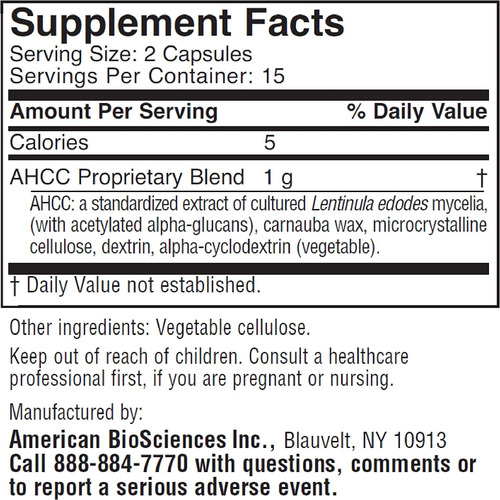 Suplemento American Biosciences Immpower Ahcc 500 Mg 30 Cáps - Imagem 2