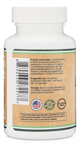 Suplemento Enzimático Lumbroquinase 150 Mg 120 Cápsulas - Imagem 3