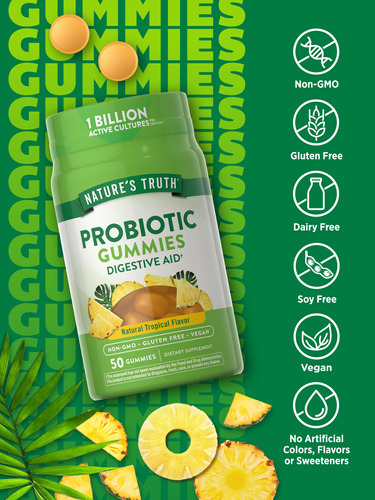 Gomas Probióticas Nature's Truth Digestive Health 50 Unidade - Imagem 3