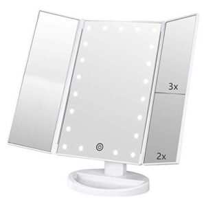 Espelho De Maquiagem Vanity Flymiro Tri-fold Lighted 3x/2x B