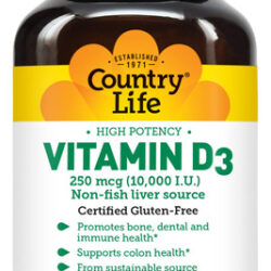 Suplemento Country Life Vitamina D3 10000 Ui 200 Cápsulas Ge