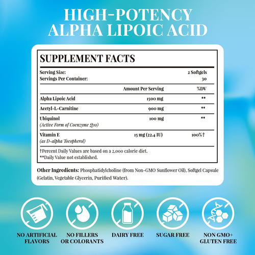 Suplemento De Ácido Alfa Lipóico Fogoro 1500 Mg Lipossomal 1 - Imagem 2