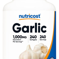 Suplemento Nutricost Garlic 1000mg 240 Cápsulas Gelatinosas