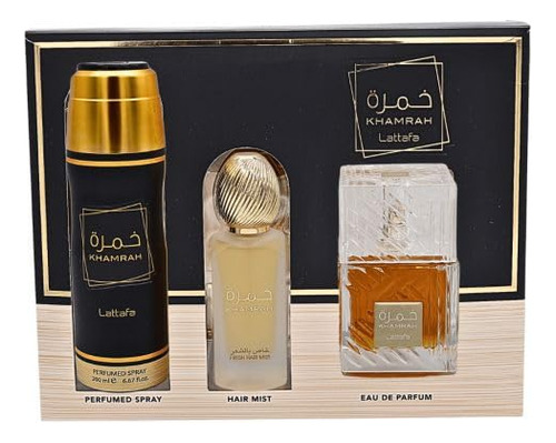 Conjunto De Presentes Perfume Lattafa Khamrah, 3 Peças De De - Imagem 2