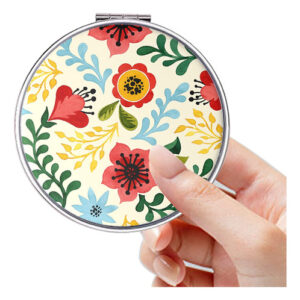Espelho Compacto Acedada Dobrável Portátil Com Ampliação De