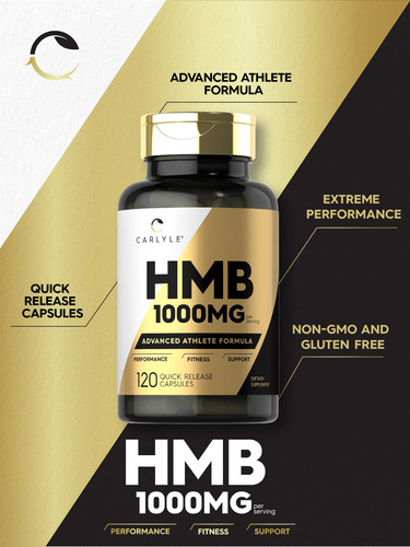 Suplemento Carlyle Hmb 1000mg 120 Cápsulas De Glúten Não Tra - Imagem 3