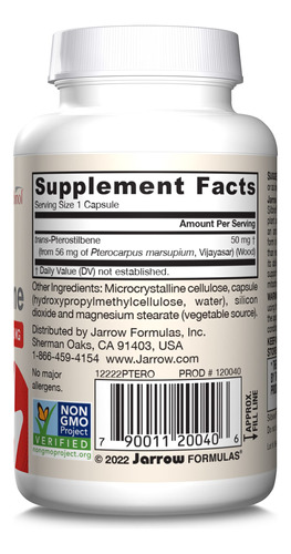 Jarrow Formulas Pterostilbeno 50 Mg 60 Cápsulas Vegetais - Imagem 9