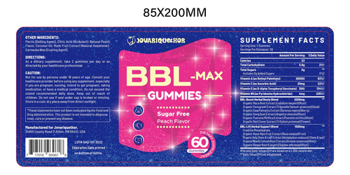 Suplemento Jovariquethor Booty Gummies Bbl Women 60 Unidades - Imagem 6