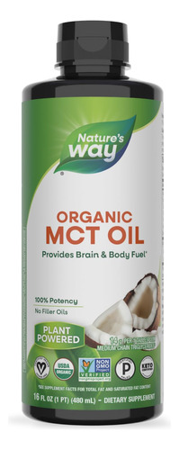 Óleo De Mct Orgânico Nature's Way De Coco, Não Transgênico,