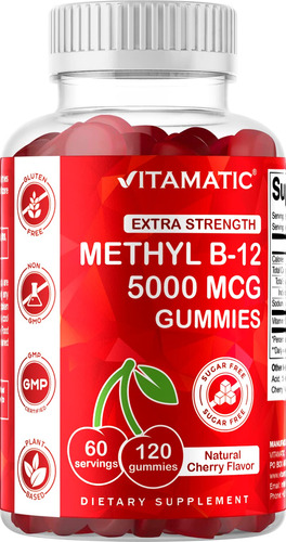 Suplemento Vitamínico De Vitamina B12:5.000 Mcg, Gomas, 120 - Imagem 7