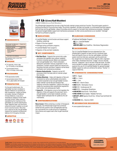 Suplemento De Fórmulas Sistêmicas Lb Para Fígado/vesícula Bi - Imagem 2